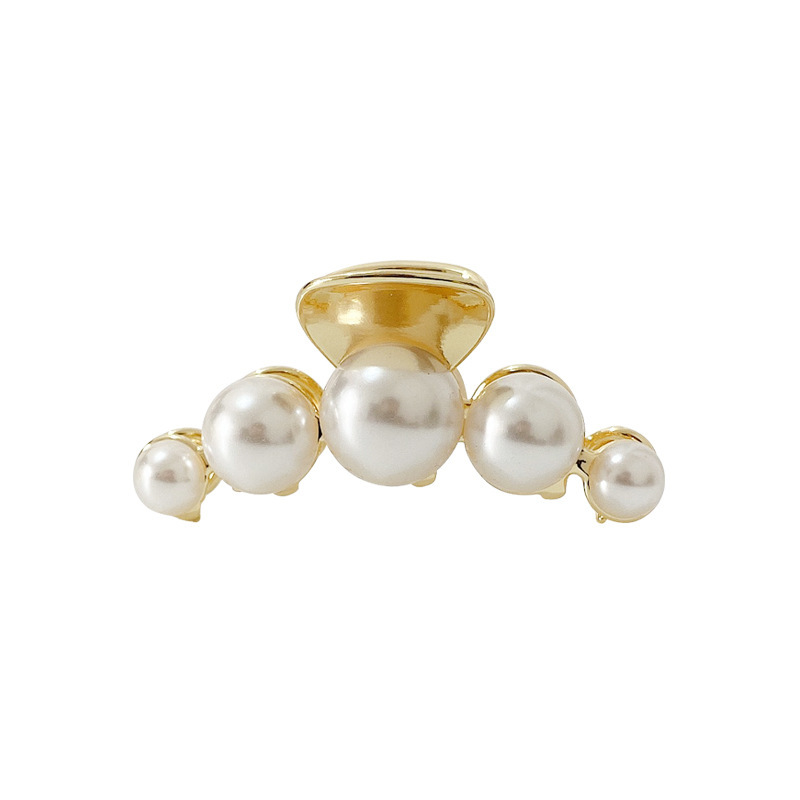 Pearl Mini Grab Women's 2025 new style, elegant bangs clip, princess hair clip, semi-tied hair clip, exquisite headwear Item Picture