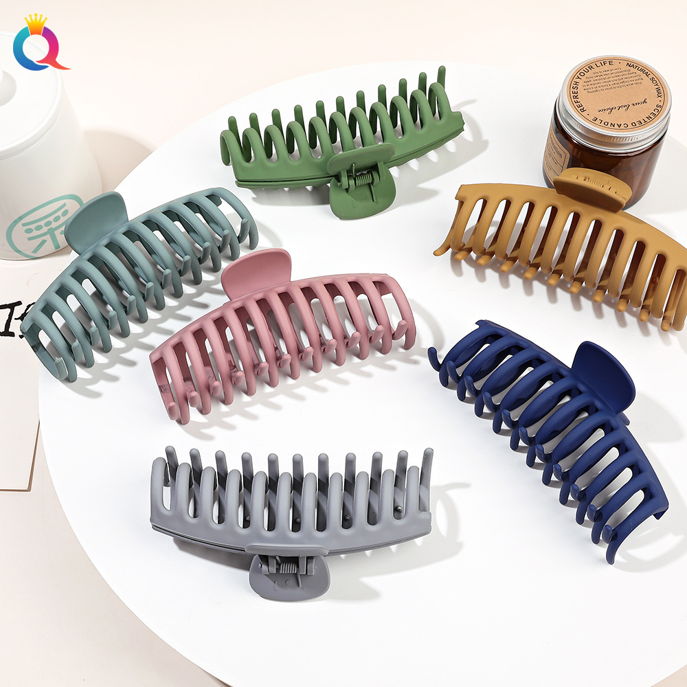 Qiyue matte Oversized hair Clip 13cm keel grab clip for the back of the head ponytail, shark clip hair accessory wholesale Specification drawing