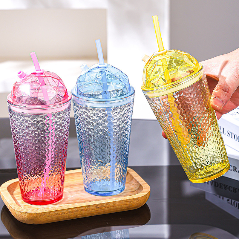 Internet-famous straw glass cup, transparent letter cup, leather case insulated drinking cup, ins style double-drink opening small gift cup Application Scenario