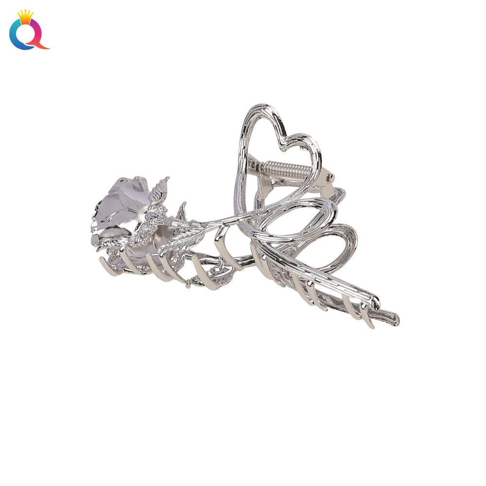 Qiyue Metal rose hair clips, hair curls, hair grabbers, high-end hairpins, shark hair clips, hair grabbers, hair accessories wholesale Item Picture