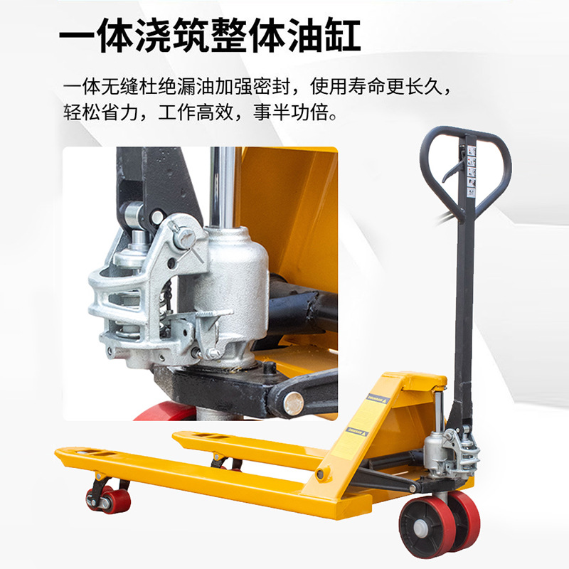 Wholesale manual hydraulic pallet trucks, push-pull lifting hydraulic trailer pallet trucks, warehouse lifting pallets, extended forklifts details Picture