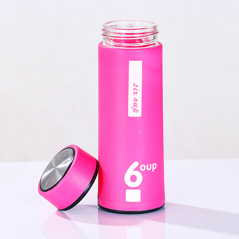 Creative double-layer glass cups, plastic shell business cups, portable advertising gift cups, ground promotion water cups, printed LOGO distribution Application Scenario