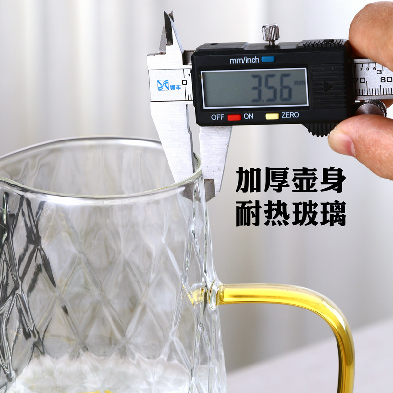 Cold water bottle and cup set, cold water bottle, glass, high-end water ware, high-temperature resistant, cold extraction juice, beverage, tea, cold brewing pot details Picture