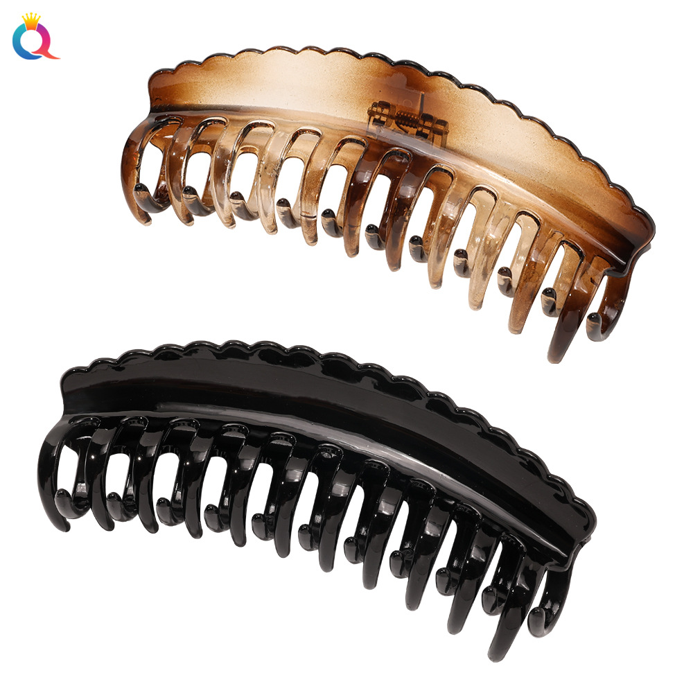 Qiyue Korean version extra-large lace grab clip for the back of the head, shark clip hair accessory, simple and elegant headwear and hair clip full figure