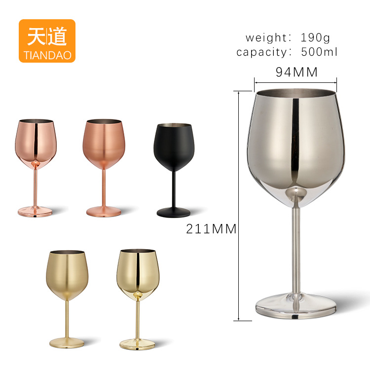 304 stainless steel wine glass, tall wine glass, creative thickened bar mojito cocktail glass, juice glass details Picture