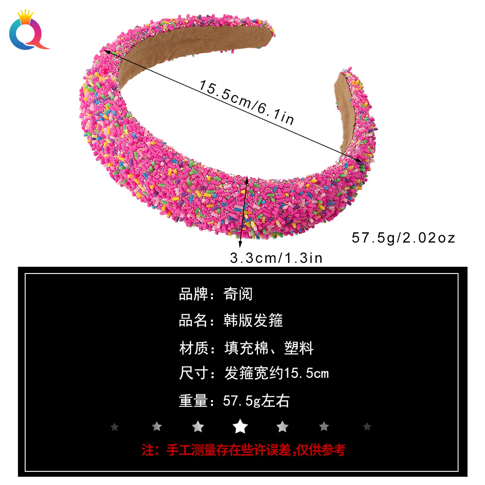 Qiyue High Head top headband, European and American candy-colored headband, multi-color wide edge hair hole, sponge hair pressing, face washing headwear wholesale Application Scenario