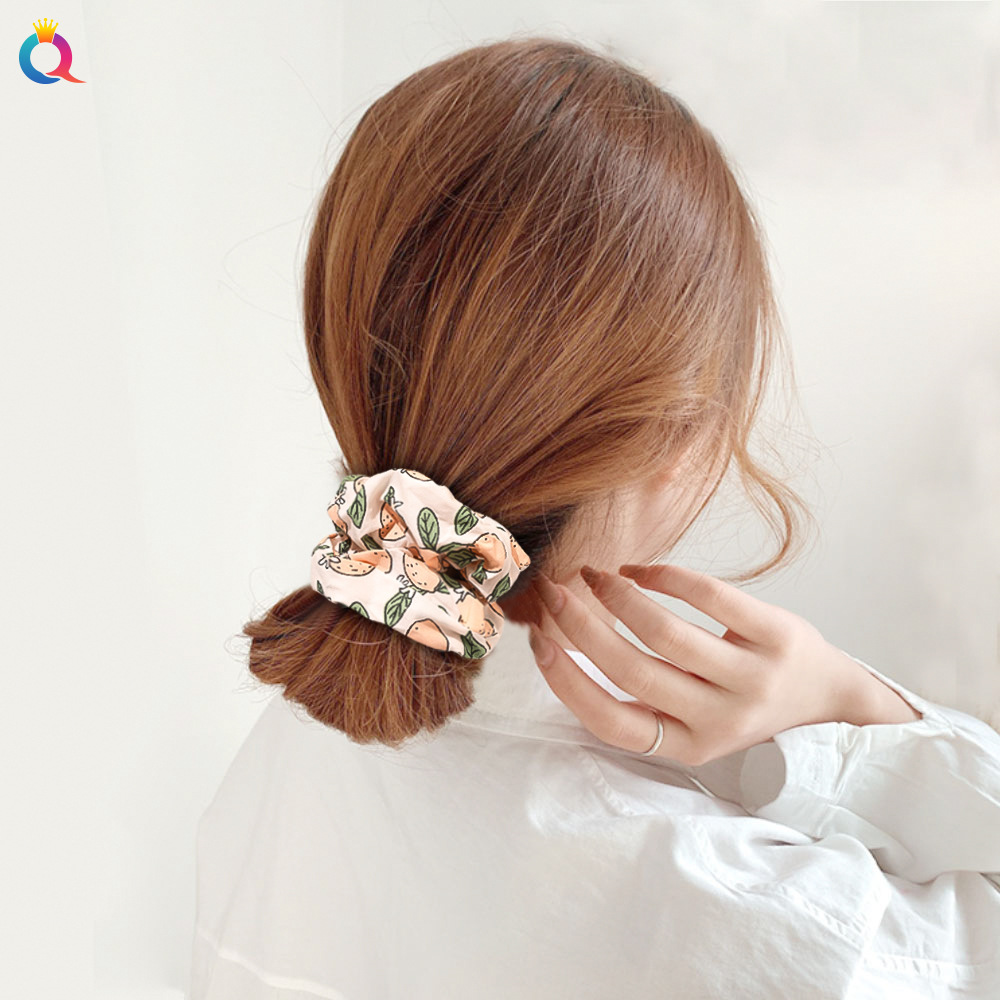 Qiyue's fruit-flavored summer ~ Cute avocado and peach hair bands bm fabric large intestine hair bands Forest-style hair accessories Specification drawing