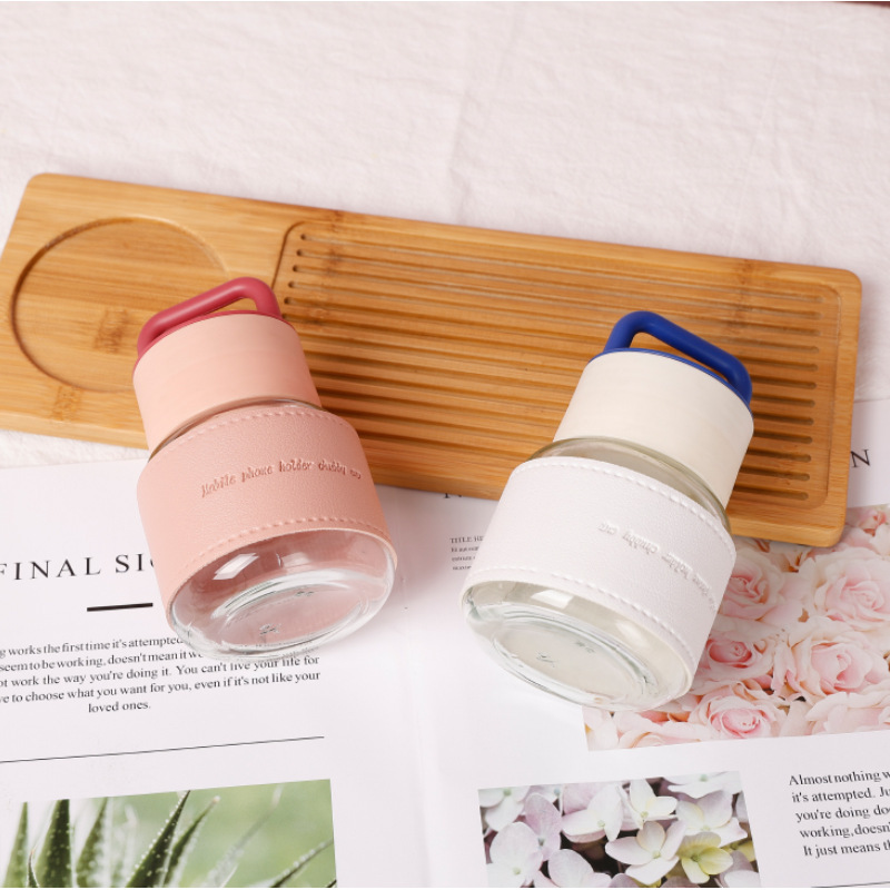 Hand-held mini portable chubby cup, 300ml cup sleeve, water cup, travel glass cup, cute and creative casual cup Specification drawing