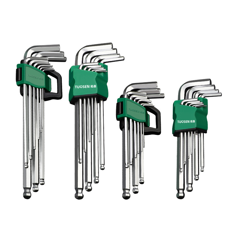 Tuosen Hardware Tools L-shaped ball head Hex socket wrench, 9-piece extended box Hex socket wrench set Item Picture