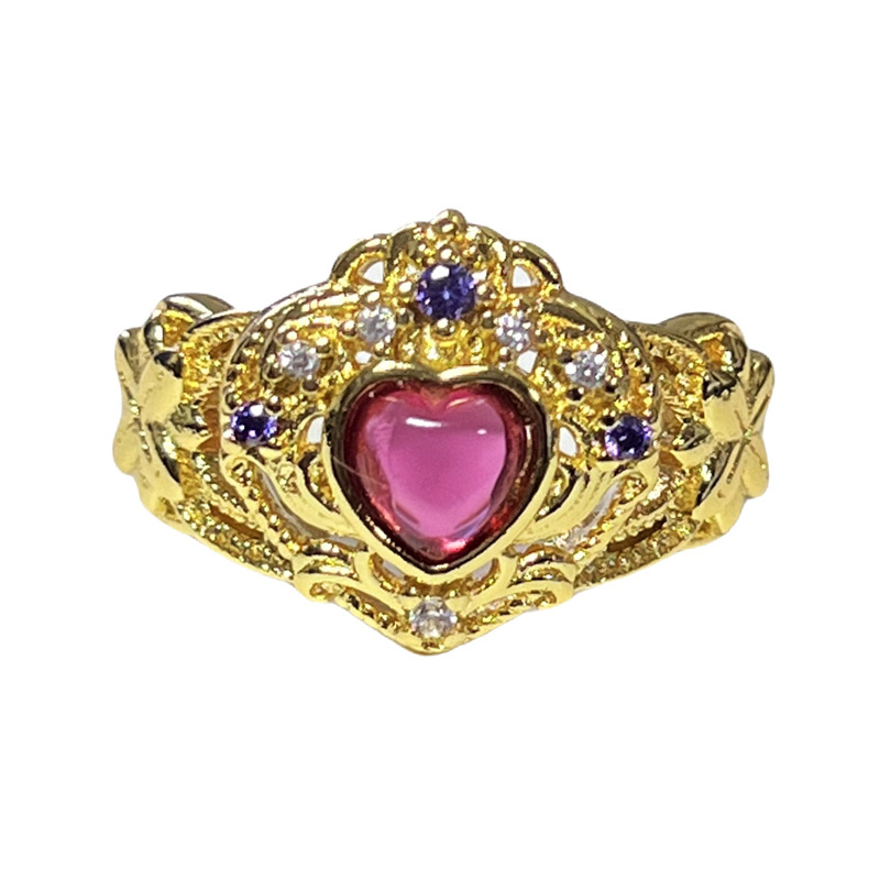 vintage light luxury texture ring, the same style as Xiaohongshu, women's four-leaf clover style, fashionable and niche ring trend Item Picture