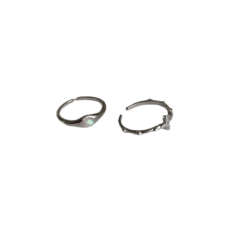 Fashionable, simple and exquisite cross-shaped opening ring, a niche design for women, with a cold style on Instagram, a trend of layered and personalized rings Item Picture