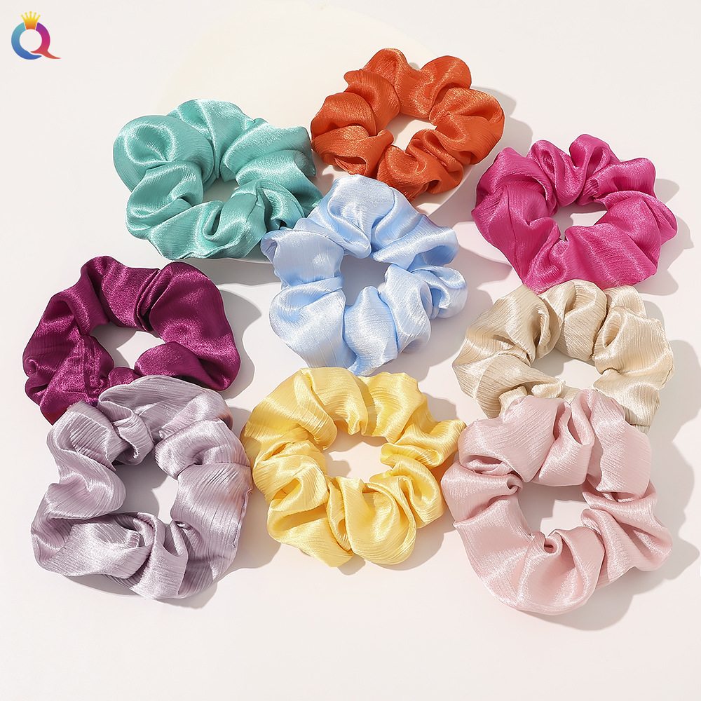 Qiyue Chaoxian Satin large Intestine Ring, Dongdaemun Hair Tie in South Korea, trendy color T-shaped hair ring, simple hair tie and hair accessory full figure