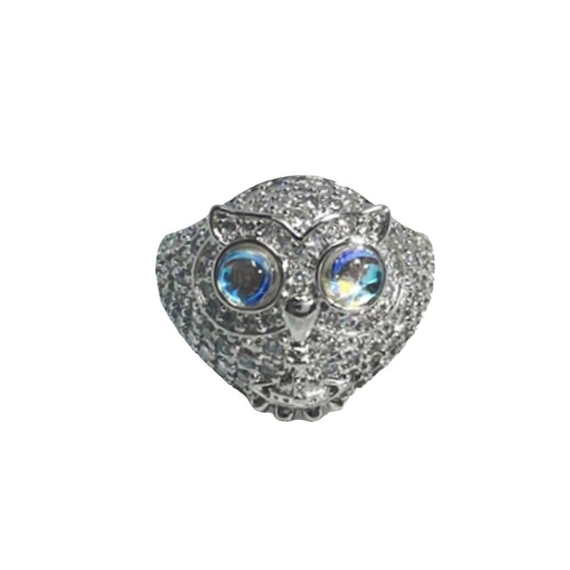 Cross-border personalized Moonstone series open ring, sweet, cool, versatile, fashionable and elegant index finger ring, cold style ring Item Picture
