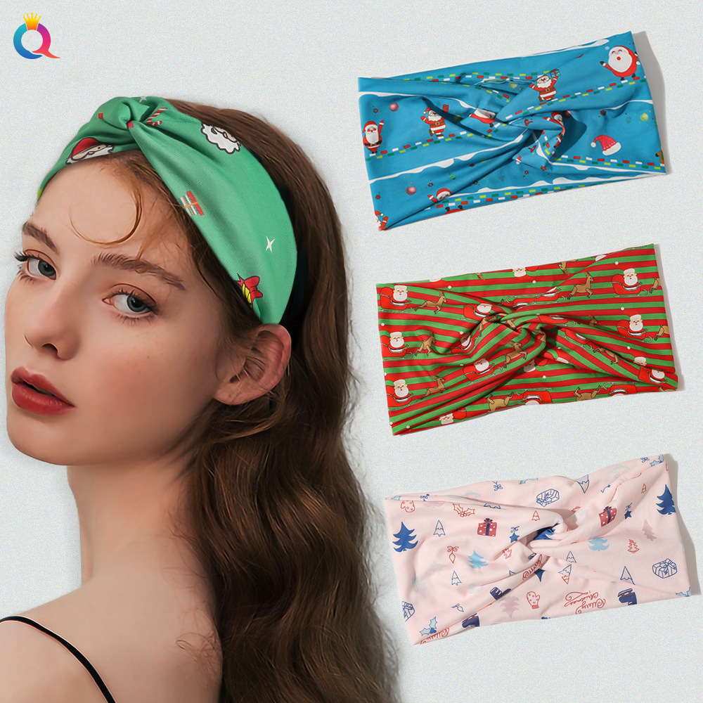 Qiyue Christmas Crossover headband Sports Hair Accessory Zone in Europe and America, supports sample making full figure