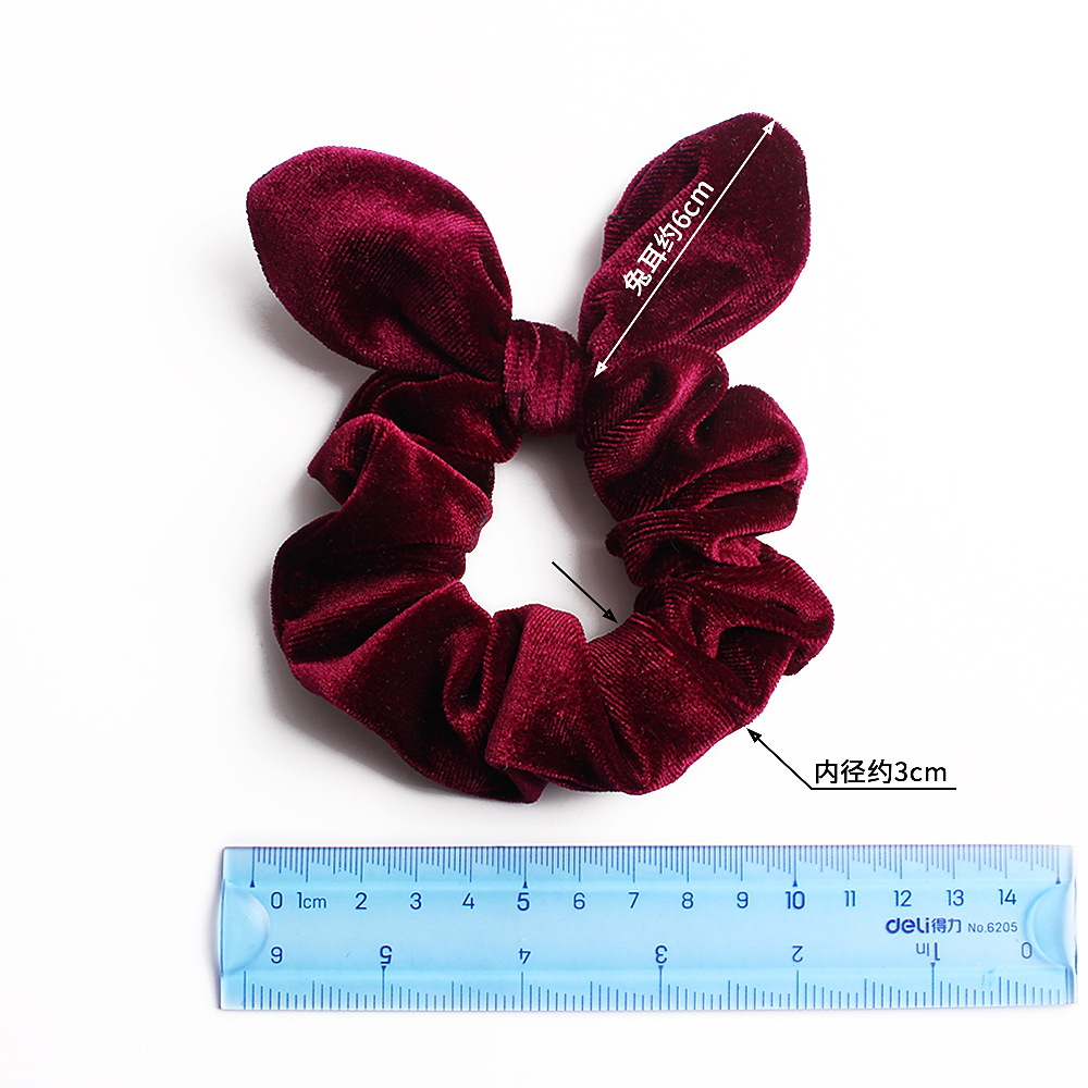 Qiyue retro velvet hair band, velvet rabbit ear hair tie, hair flower, Amazon bestseller, 30 colors C66 in stock Application Scenario