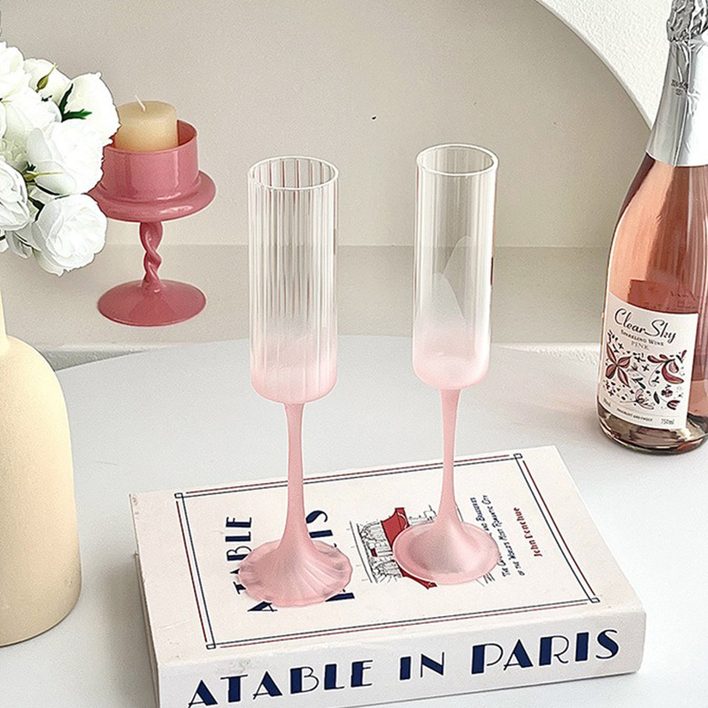 High borosilicate glass tall glass, home champagne glass set, high appearance level cocktail glass, custom souvenir glass full figure