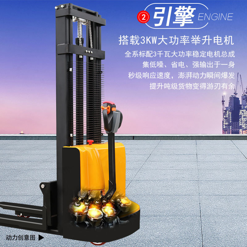 All-electric forklifts, walking, standing, battery-powered electric stackers, fully automatic forklifts, and loaders in various specifications details Picture