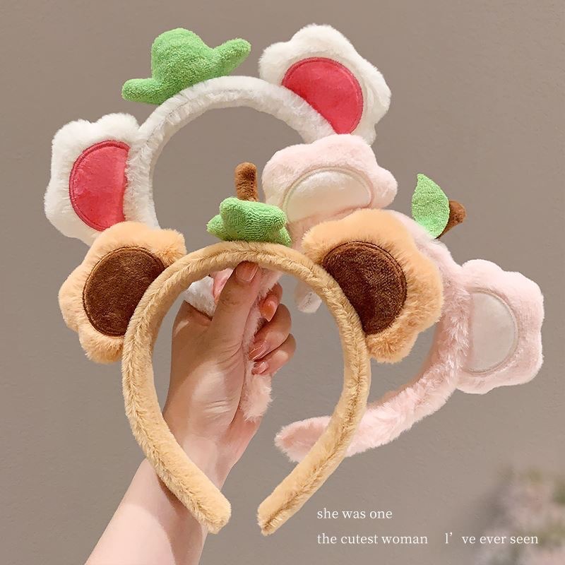 Spring fresh and cute hair band, cute and creative, fun hair accessory, cartoon face washing, anti-slip, super sprouting clip head accessory full figure