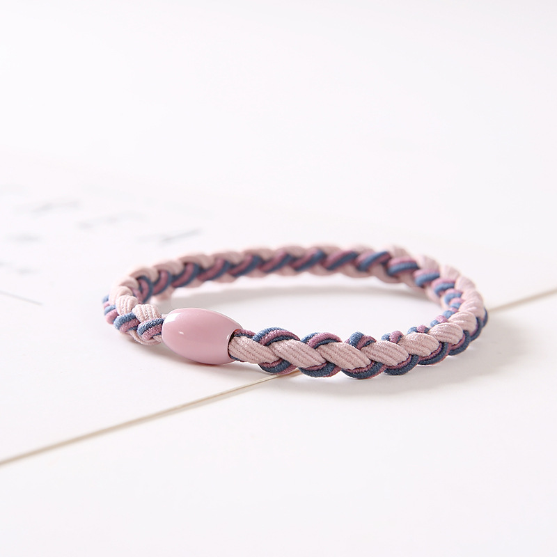 Qiyue Two-color braided hair band, Korean version high-elasticity hair tie, thick leather band braided hair tie A103 Application Scenario