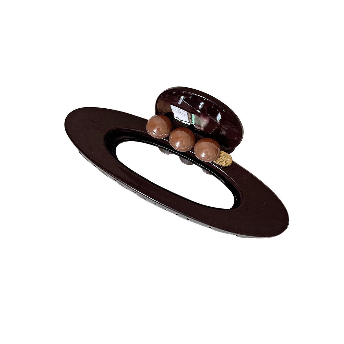 A large, versatile oval pearl clip for women with a high-end look, a large, versatile hair clip at the back of the head, and a shark clip headpiece Item Picture