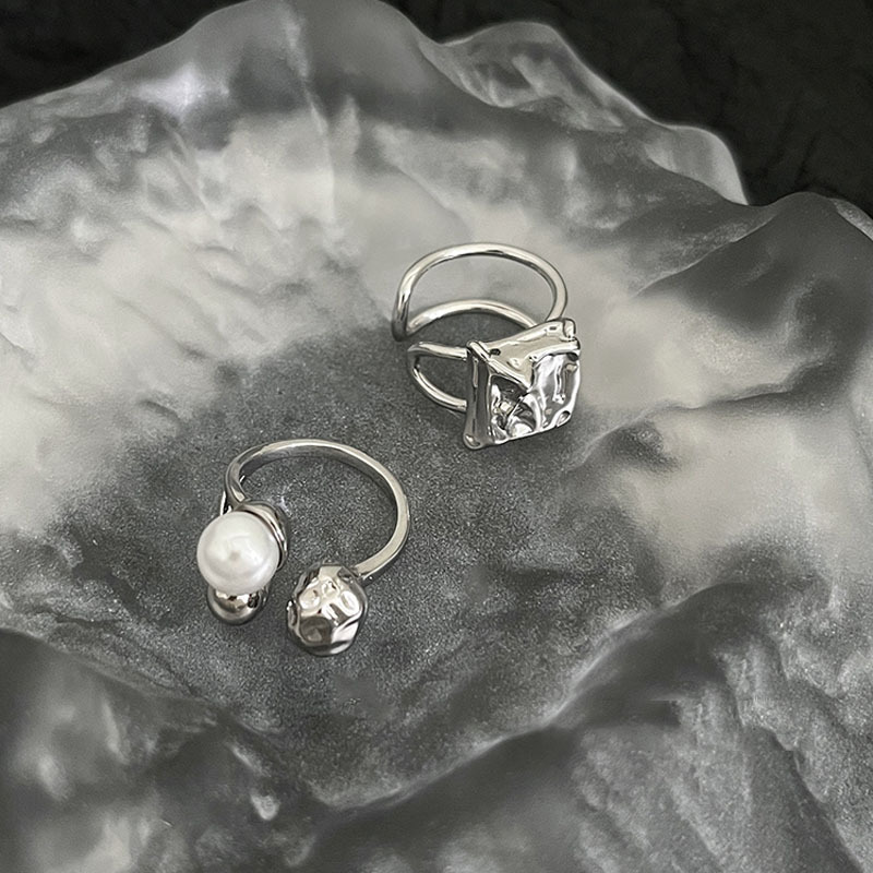 Irregular lava fashion personality ring, women's niche design, high-end sense index finger ring, trendy and cold style ring Specification drawing