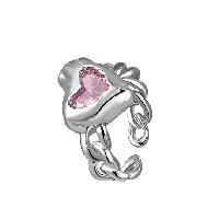 A large heart-shaped pink diamond zircon, a niche design, trendy and individualistic ring, a high-end and stylish open-top ring for women on Instagram Item Picture