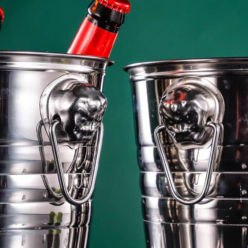 Stainless steel thickened ice bucket, bar KTV champagne bucket, ice cube bucket, ice granule bucket, beer bucket, tiger head ice bucket, wine bucket Application Scenario