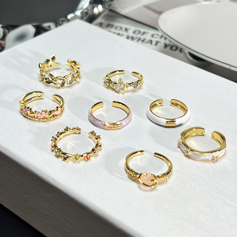 【 Fairy Tale on Fingertips 】 Colorful Enamel oil Drip butterfly Opening ring, a unique and high-end design for women details Picture