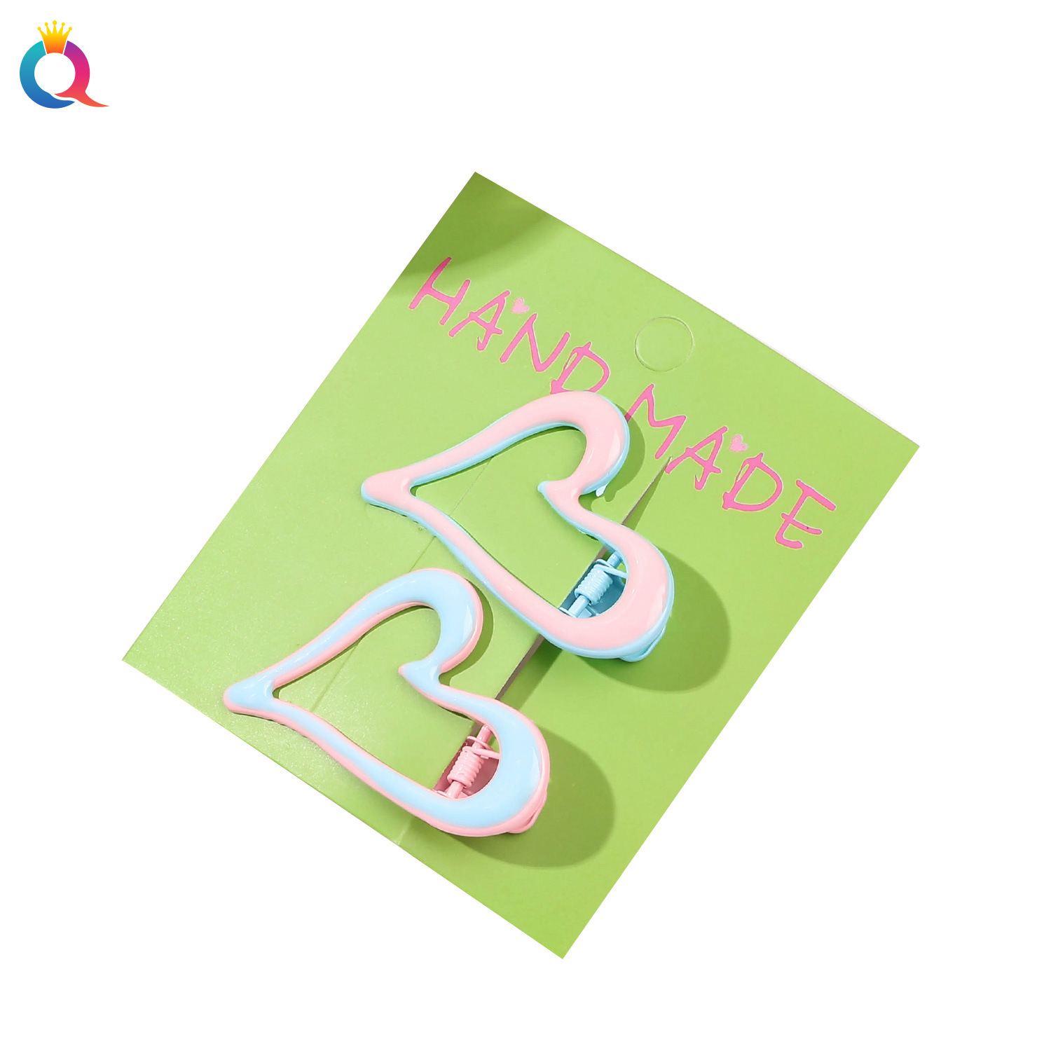 Wholesale of Qiyue Cute Girl oil-drip hair clips, metal duckbill clips, gradient color bangs, side clips, hair clips and hair accessories Item Picture