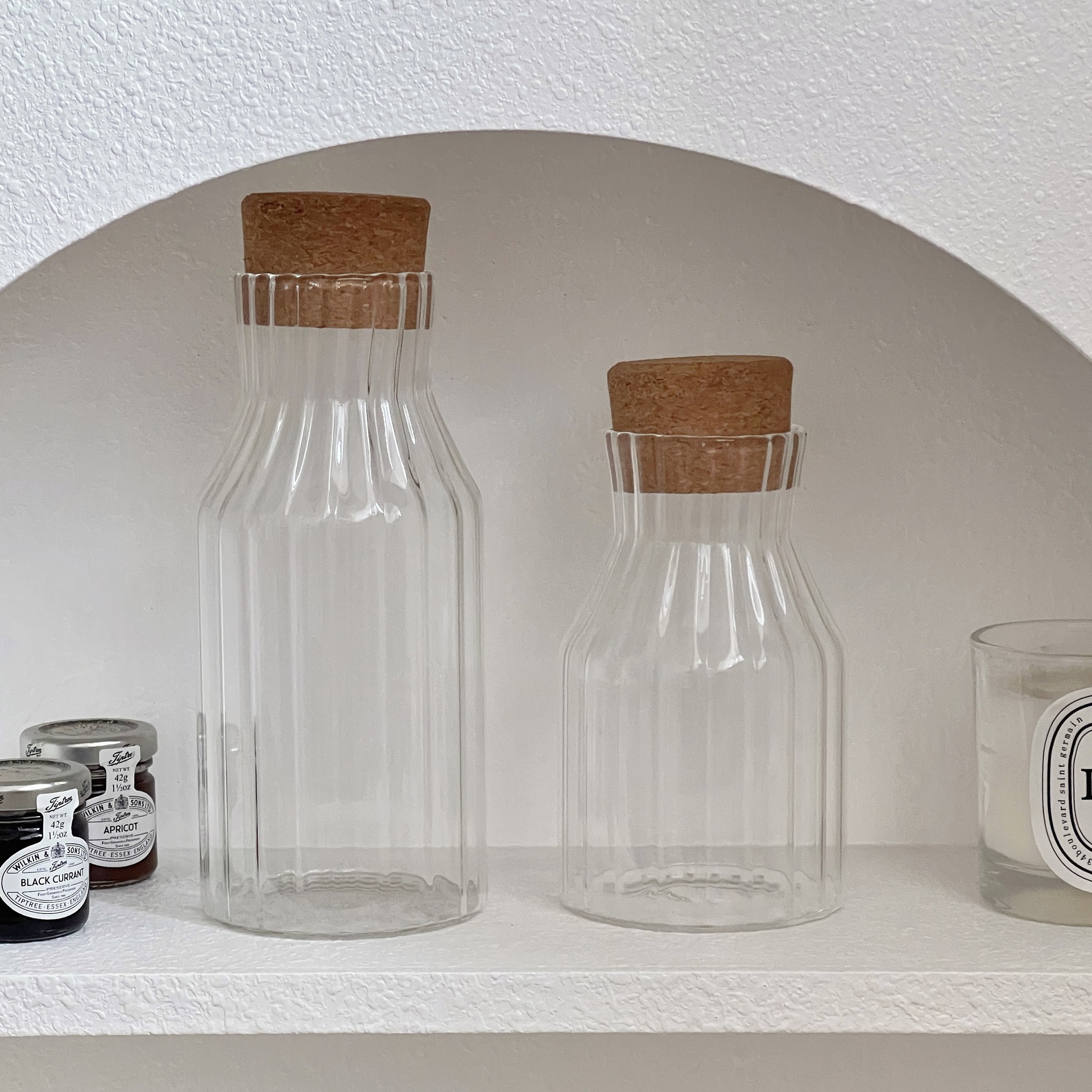 Cross-border high borosilicate glass storage tank, household dried fruit, coarse grain and tea storage bottle, cork, coffee bean sealed Specification drawing