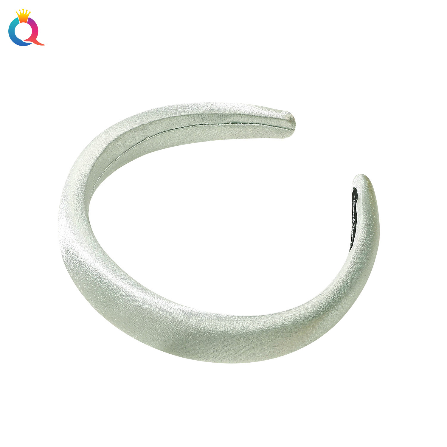 Qiyue pearlescent satin hair band, light-colored wide-edge headband, high-end and elegant top hairpin, high-end hair accessory and headwear wholesale Item Picture