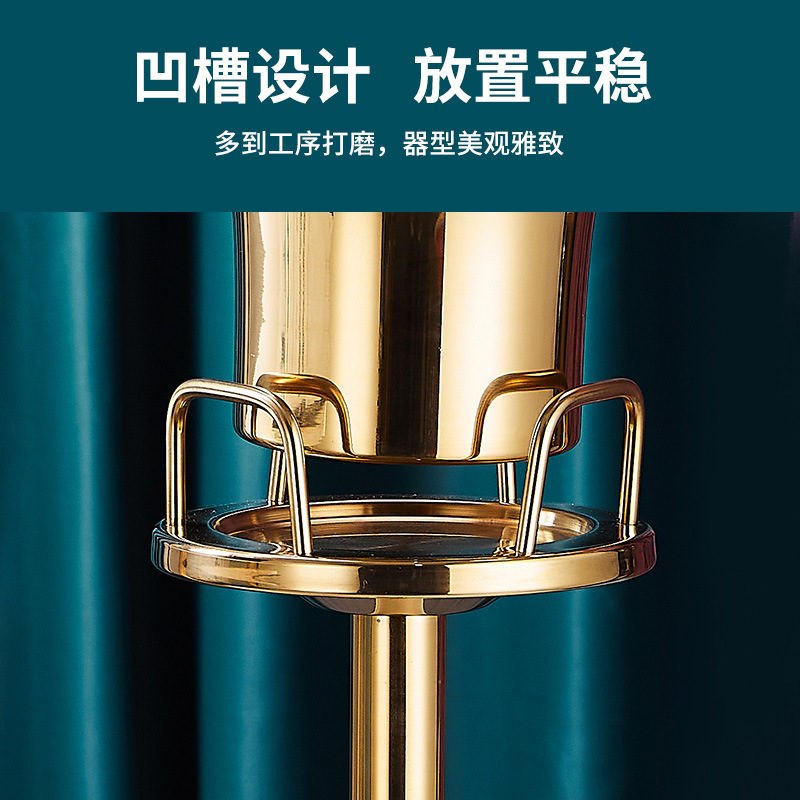 European-style thickened stainless steel ice bucket rack, bar and ktv champagne bucket rack, vertical ice bucket rack, large household wine rack Application Scenario