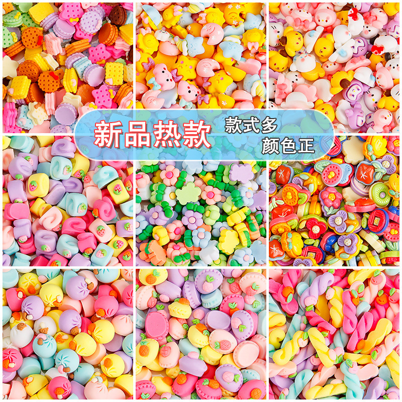 Cartoon cute Sanrio hairpin accessories, diy handcrafted hairpins, food and play flower resin cream glue accessories wholesale details Picture