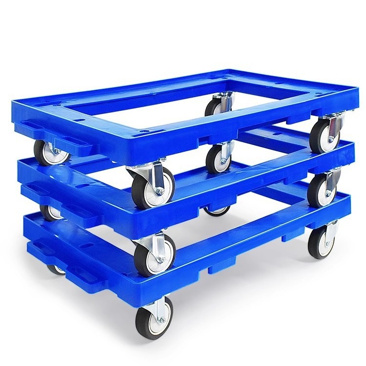 The hollowed-out grooved plastic turnover box turtle cart can be spliced with four-wheel small boxes, small carts, mobile tool carts and hand carts Application Scenario