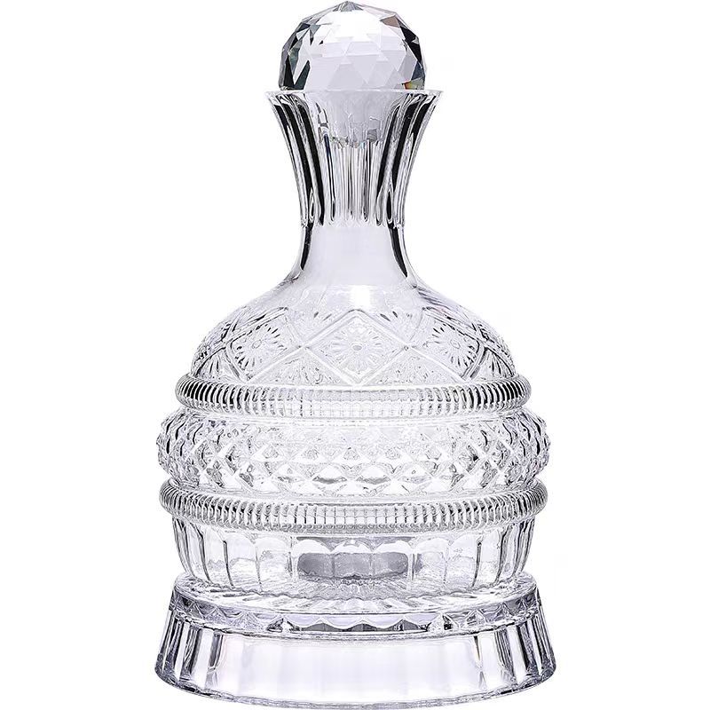 Star Diamond rotating decanter, light luxury unbreakable figure, high-end rotating cup, retro decanter, crystal glass, quick Item Picture