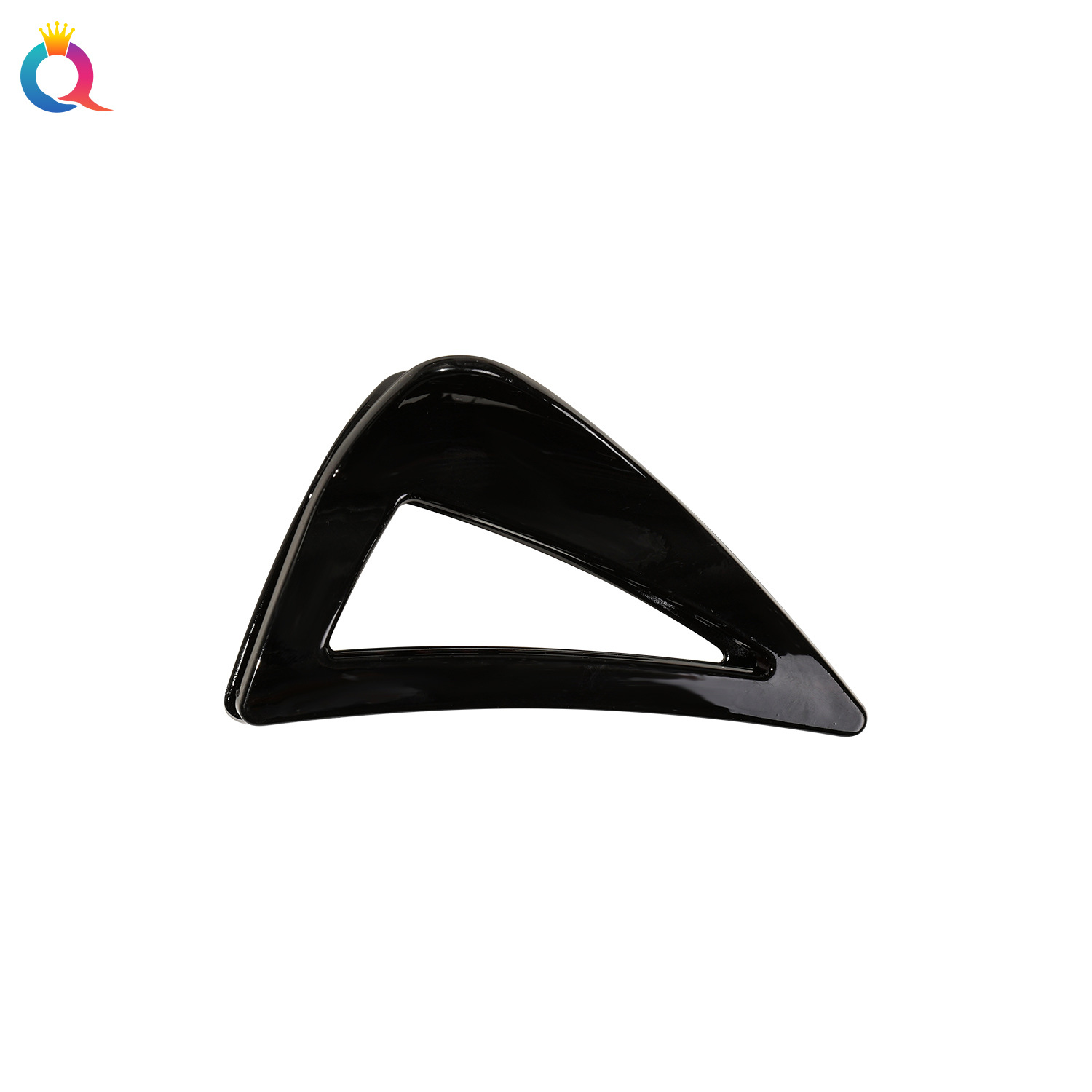 Qiyue Cross-border Large triangular hair clip with a high-end feel, jelly-colored scratch-off women's clip, simple back head updo hair clip Item Picture