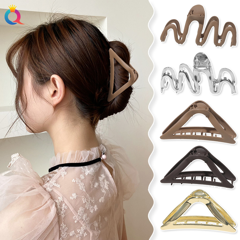 Qiyue Cross-border frosted Metal Gripper, ins shark clip, Large Hair clip, stylish Hairpin, gripper and hair accessory wholesale details Picture