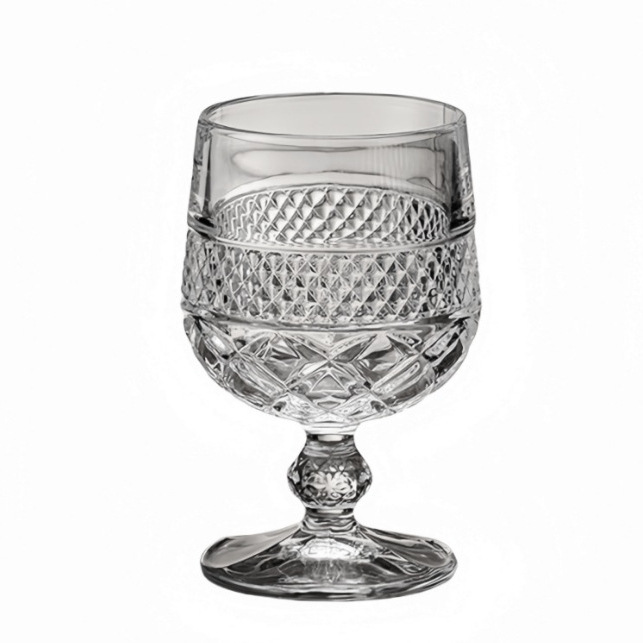 High-end European-style carved low-stemmed wine glasses, home light luxury retro brandy glasses, tall glasses, whisky glasses and water glasses Item Picture