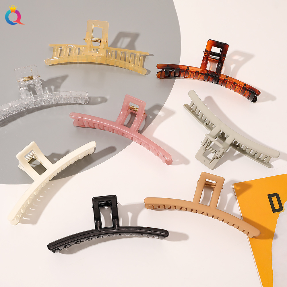 Qiyue Korean hair clips, fashionable, elegant, artistic, frosted large back head updo, claw clip, shark clip headwear wholesale details Picture