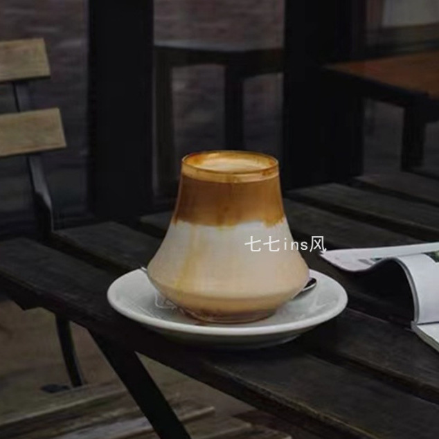 Single-item coffee cups, latte cups, cold drip coffee cups, whisky cups, beverage cups, ins popular coffee shop glass cups Specification drawing