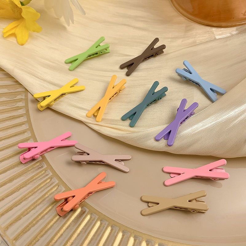 Colorful dopamine cross children's hair clip diy base clip, small 4.5 cm duckbill clip, baby bangs clip Specification drawing