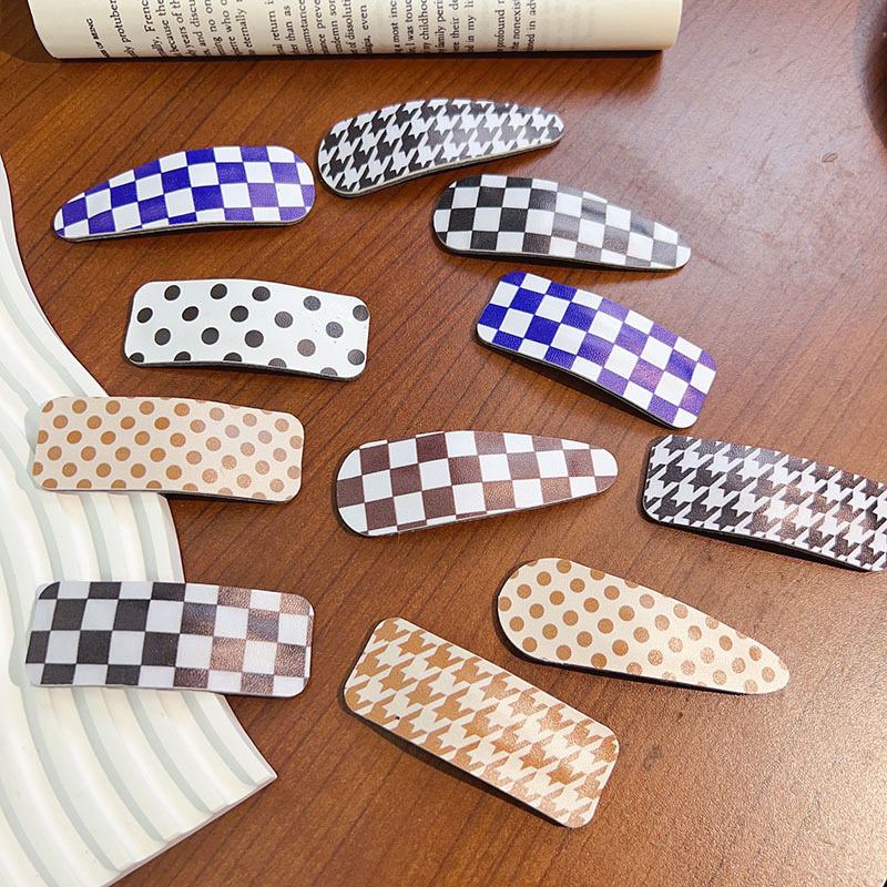 pu leather Korean side hair clips, popular 2023 new style bangs clips, small hair clips, bb clips, hair clips, ins style full figure