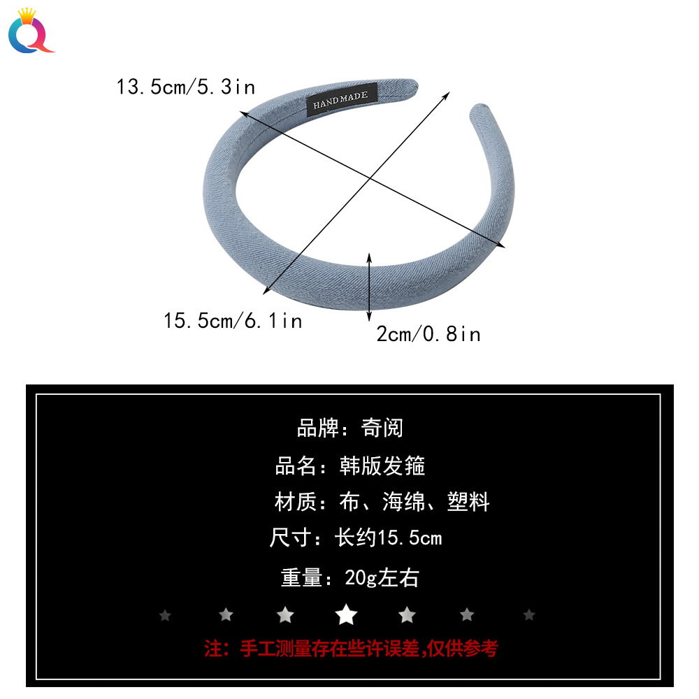 Qiyue solid-color sponge hairband, a unique and retro face-washing and hair-pressing headband, a sweet and trendy Korean-style red hairpin accessory Application Scenario
