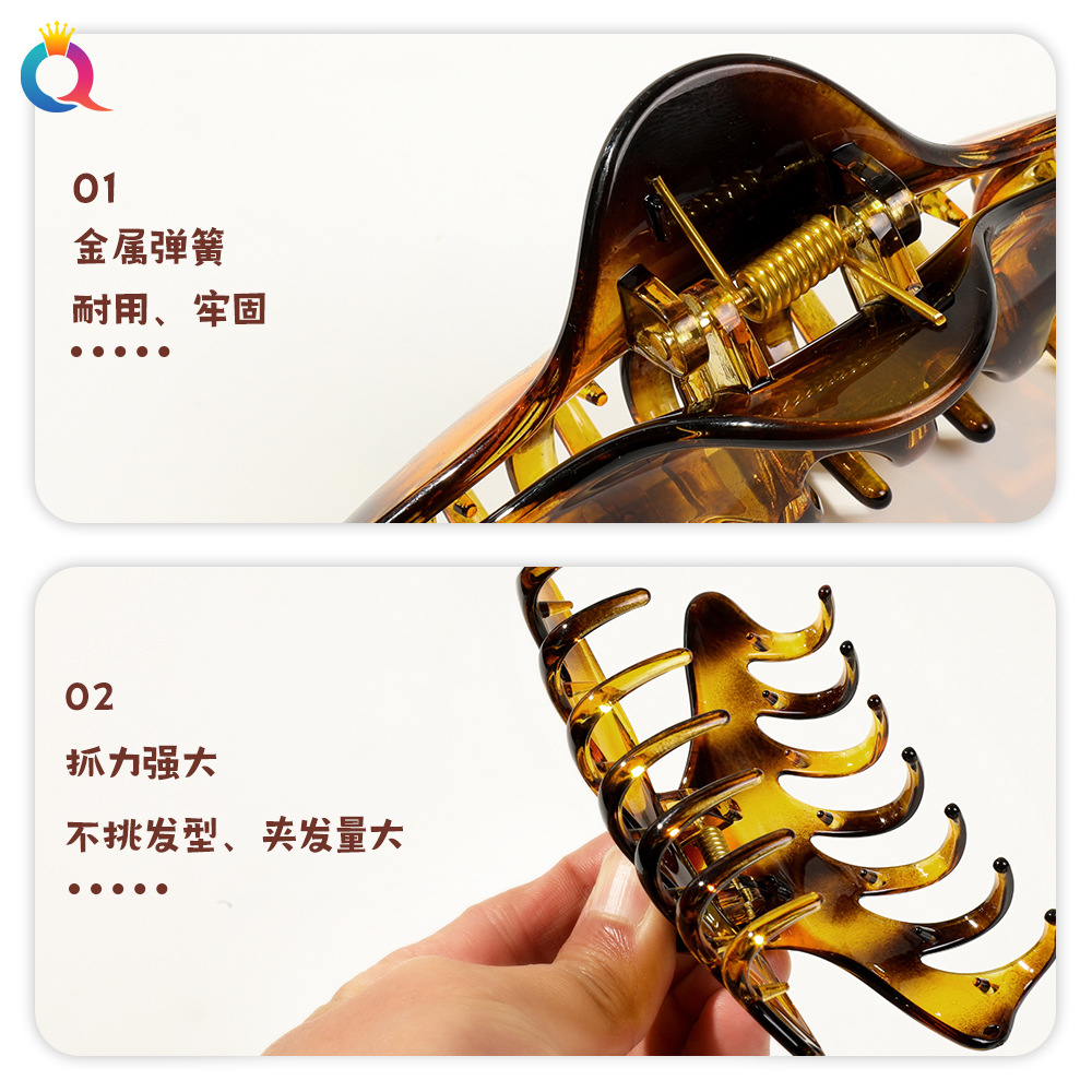 Qiyue Cross-border PC pointed hairpin, high-end large hairpin, updo, shark clip, women's grab clip, hair accessory wholesale Application Scenario