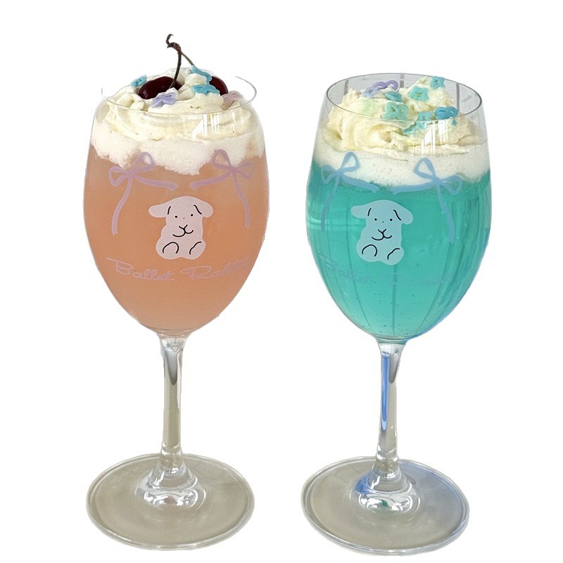 Customized tall glass, red wine glass, Korean Instagram popular glass cup, tall glass drink cup, high appearance level cocktail cup Item Picture