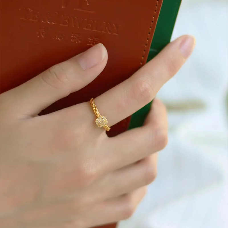 The same style of small sugar cube ring as on Xiaohongshu, with a high-end design and adjustable opening, is a perfect index finger ring accessory for best friends Specification drawing