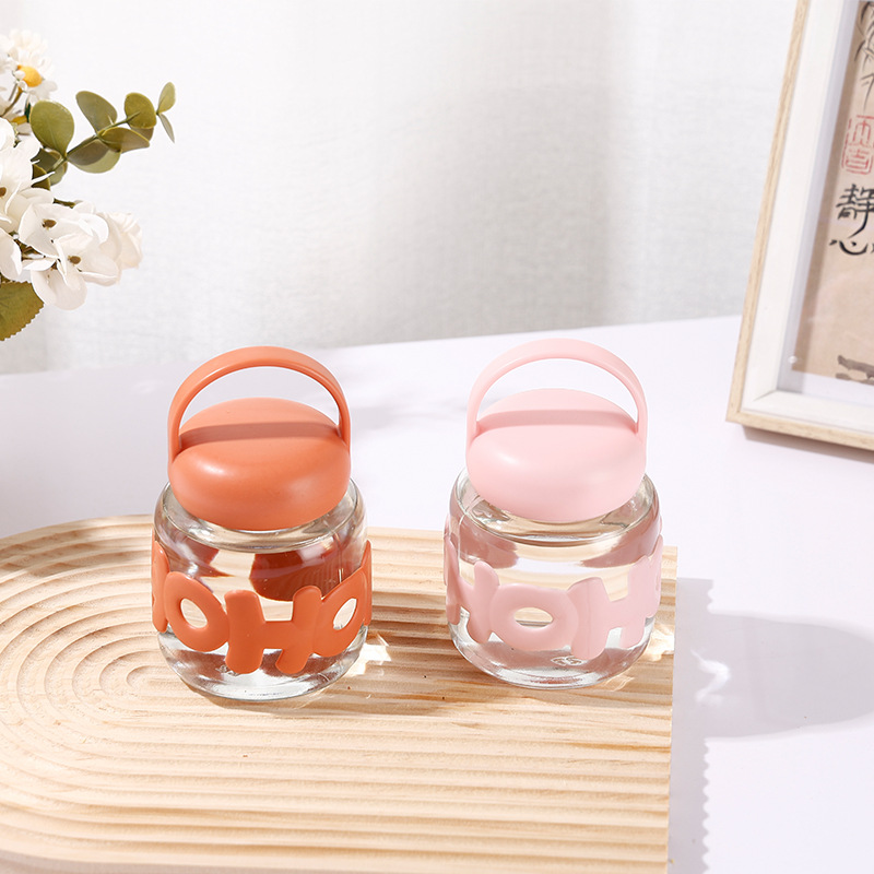 Letter cup sleeves, glass cups, cute and fresh water cups, portable hand-held cups, ground promotion, opening event gift cups wholesale Specification drawing
