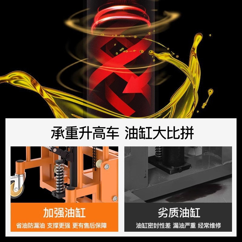 Manual forklift cargo cart, portable hydraulic lift, stacker, micro unloading wonder, warehouse small lift truck Application Scenario