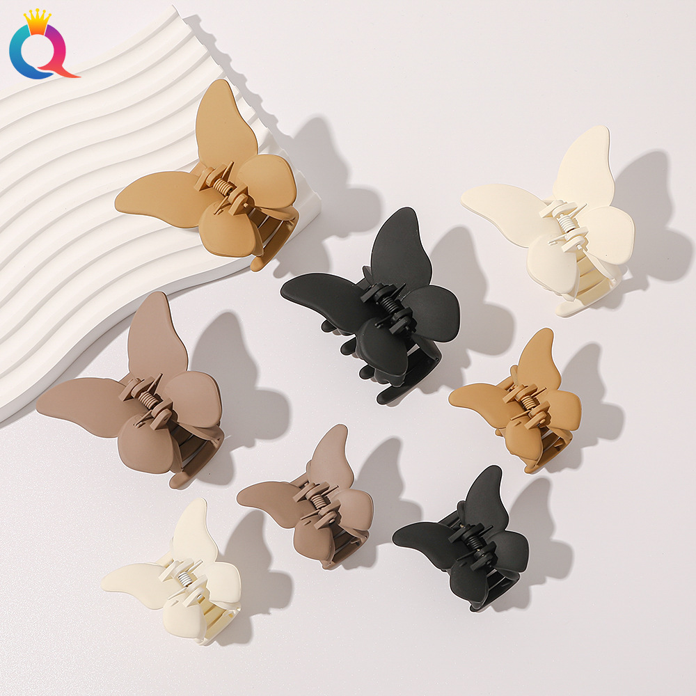 Wholesale of Qiyue Cross-border Amazon frosted butterfly hair clips, back head curls, shark clips and high ponytail clips full figure