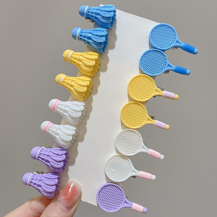 Creative and funny badminton children's hair clips, girls' side bangs clips, little girls' hair accessories, hair clips, headwear wholesale Specification drawing